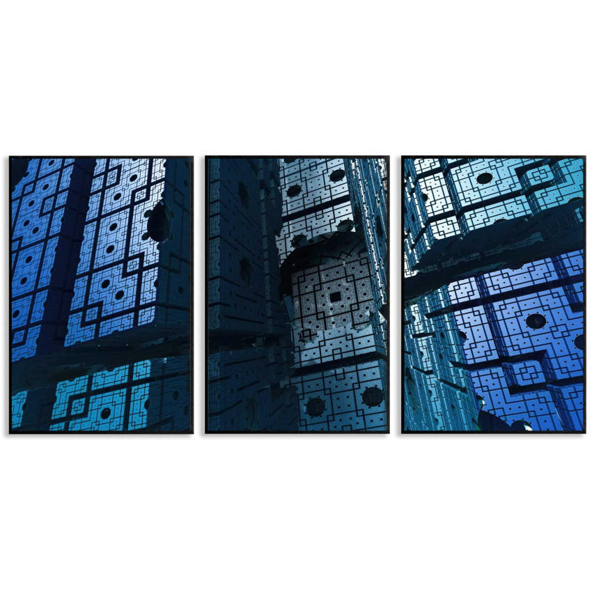 Abstrakt M&ouml;rk Illusion - Poster i Tre delar