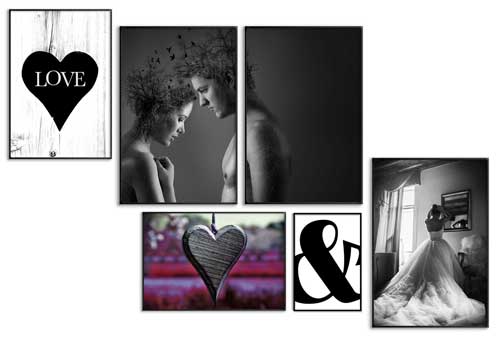Posters med kärleksfulla bilder