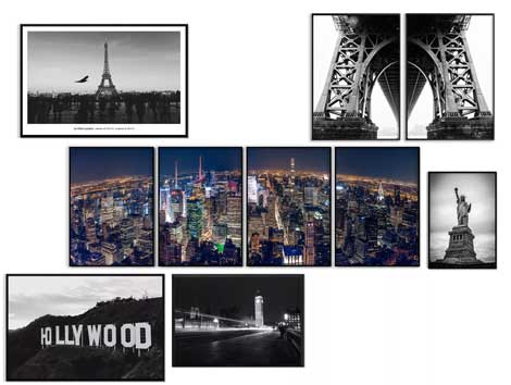 Posters med stadsmotiv och skylines