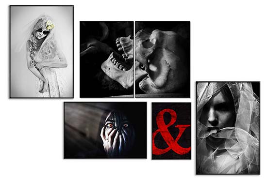 Mystiska posters och skräck tavlor